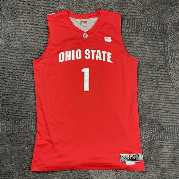 Nike Elite Ohio‎ State Buckeyes #1 Basketball Jersey Red XL Length+2 Team